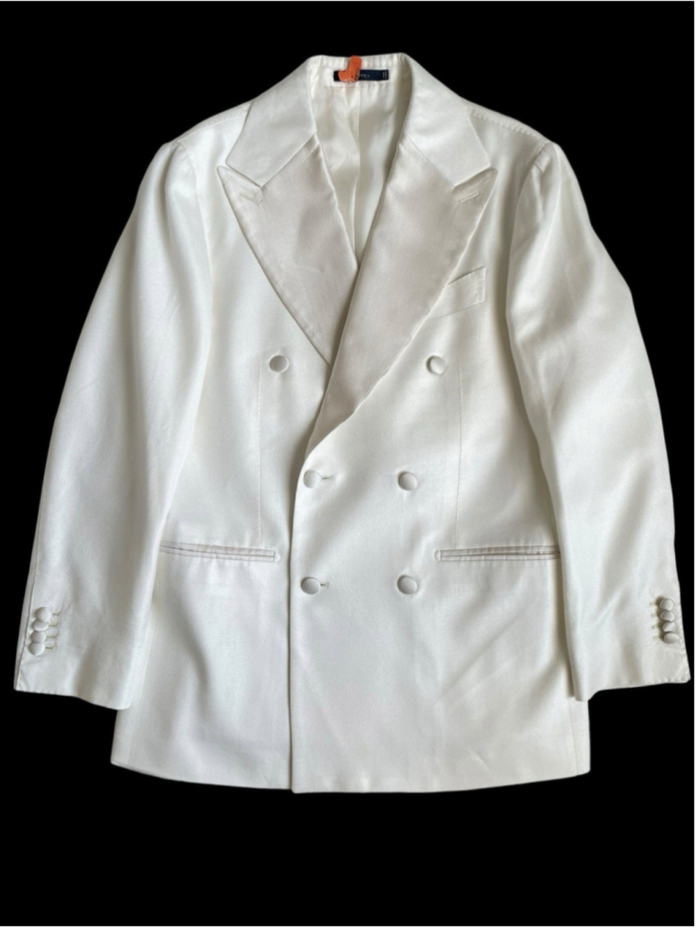 SuitSupply Havana Double Breasted Tuxedo Jacket Men 36S Slim Off White Bamboo